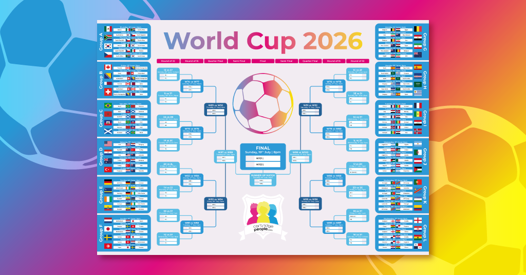 Graphic promoting a free downloadable 2026 World Cup wall chart PDF.