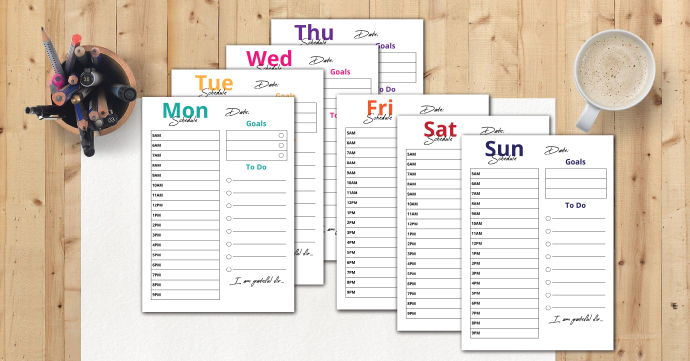 Weekly day planners