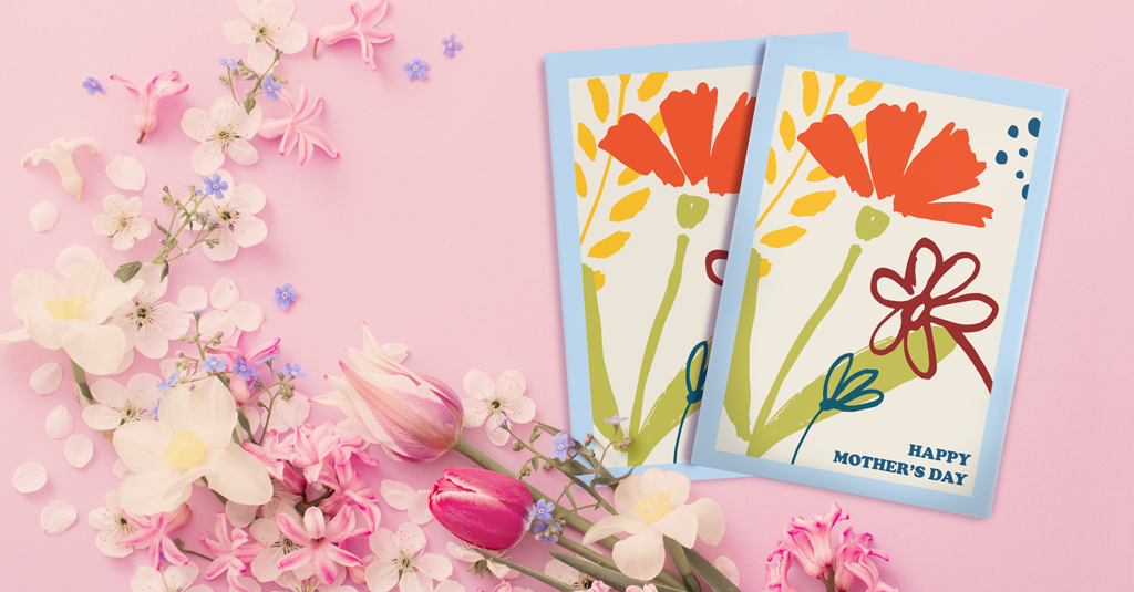 abstract flowers mothers day card