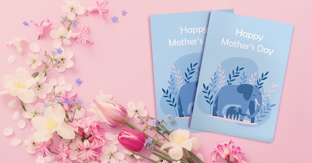 elephant family mothers day card