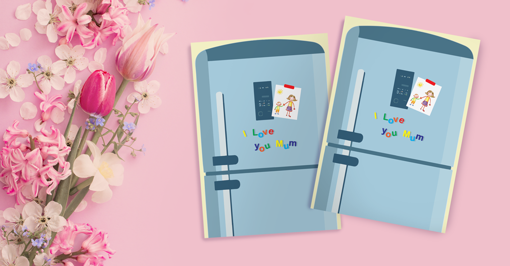 fridge drawing i love you mum mothers day card