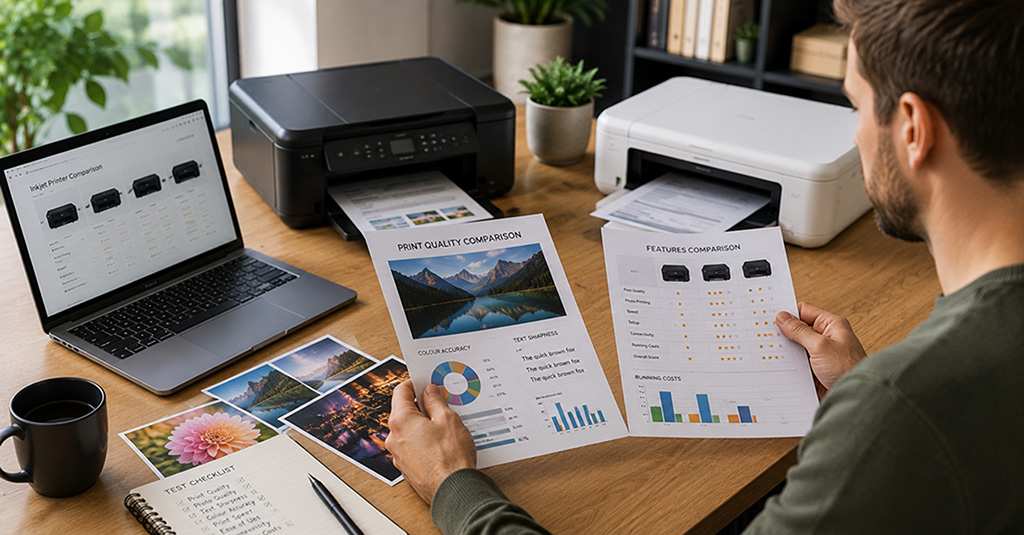 Comparing print quality and features of modern inkjet printers