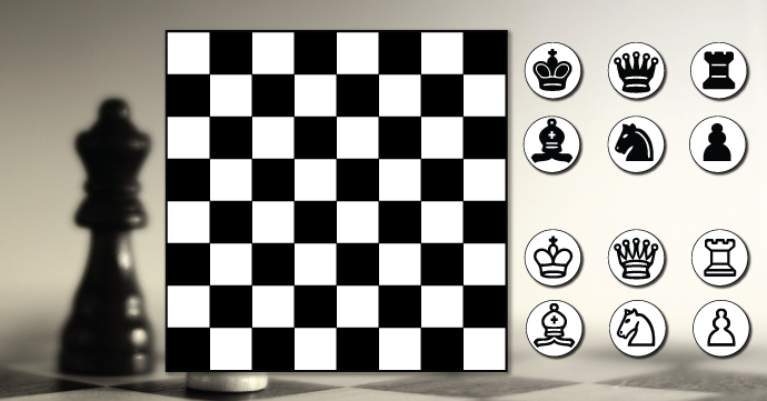 chess board and pieces
