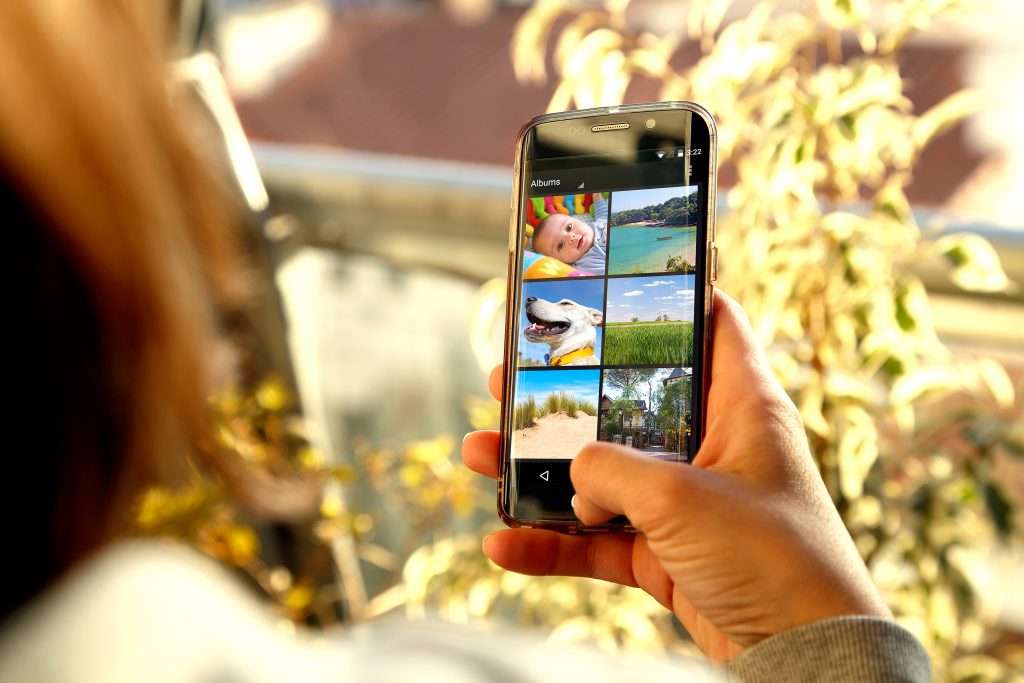 Pictures on a smartphone.