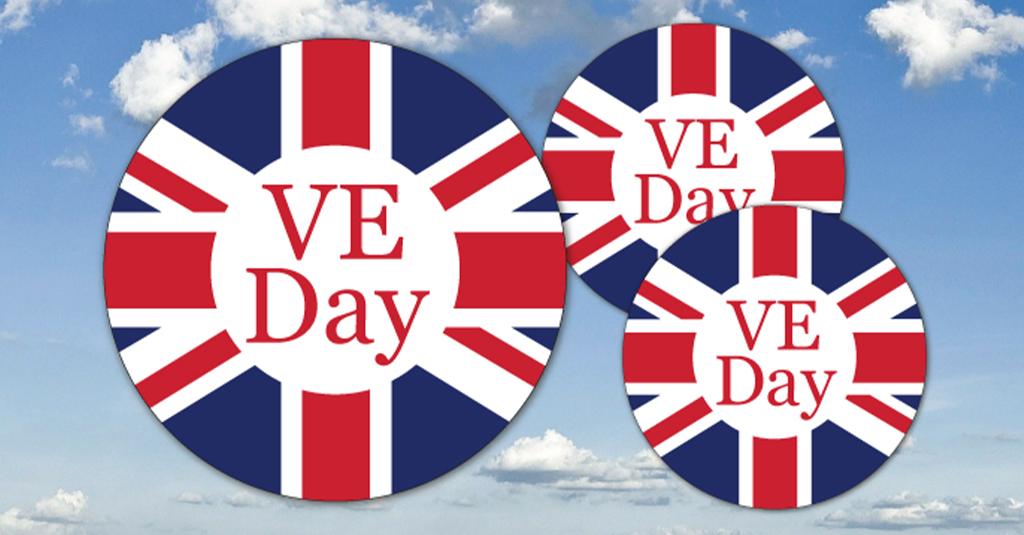 VE Day cake topper cut out circle printable