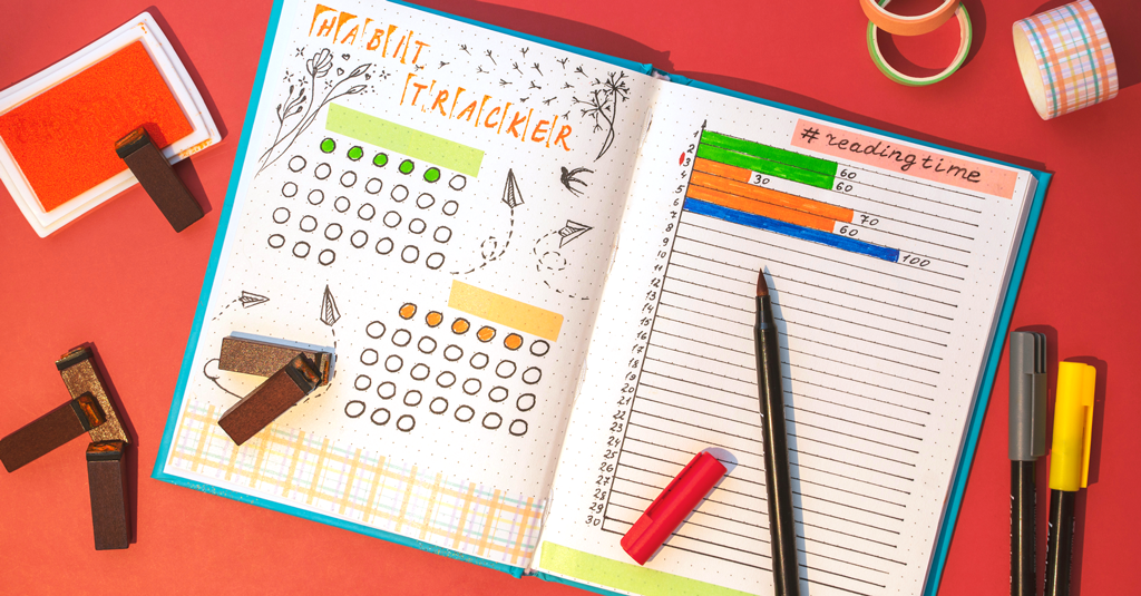 Bullet Journal Open bullet journal.