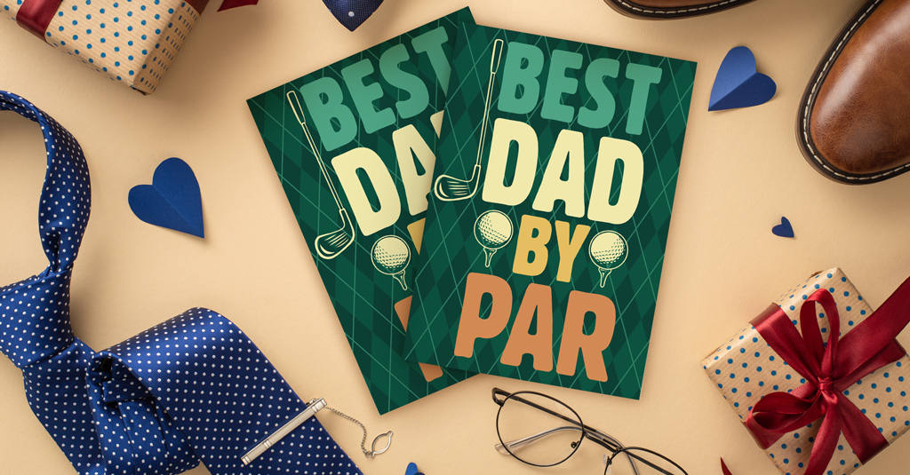 best dad by par golf fathers day card