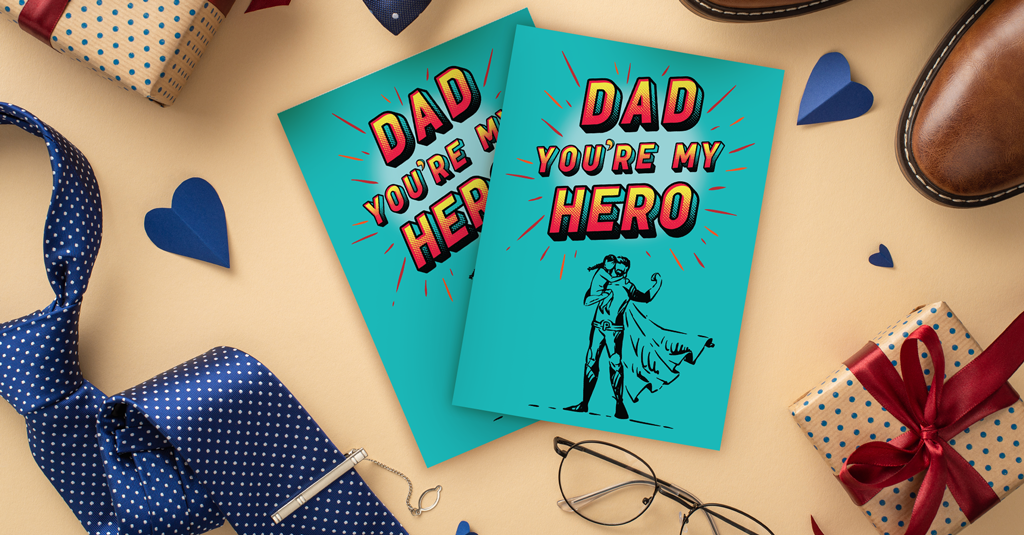 dad you're my hero fathers day card