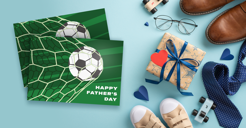 happy fathers day football printable card