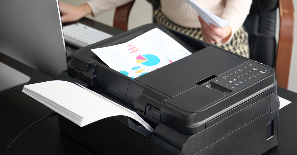 Office printer printing.