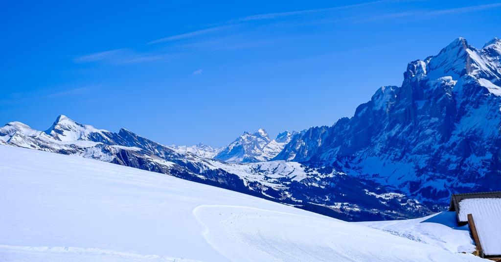 wide angle photo of a snow mountain